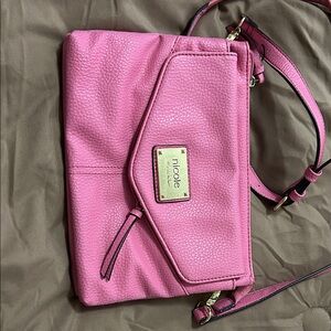 Nicole Hot Pink Pebbled Crossbody Bag